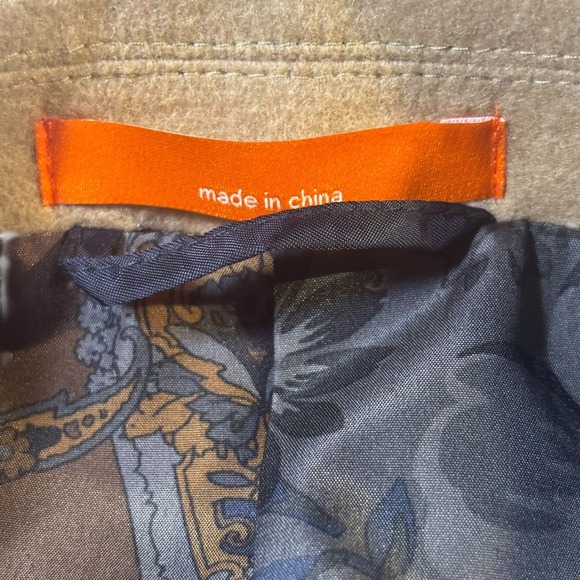 Tallia Mens Overcoat Beige Wool‎ Blend Velvet Trim Long Coat Winter Outerwear XL - Picture 12 of 16